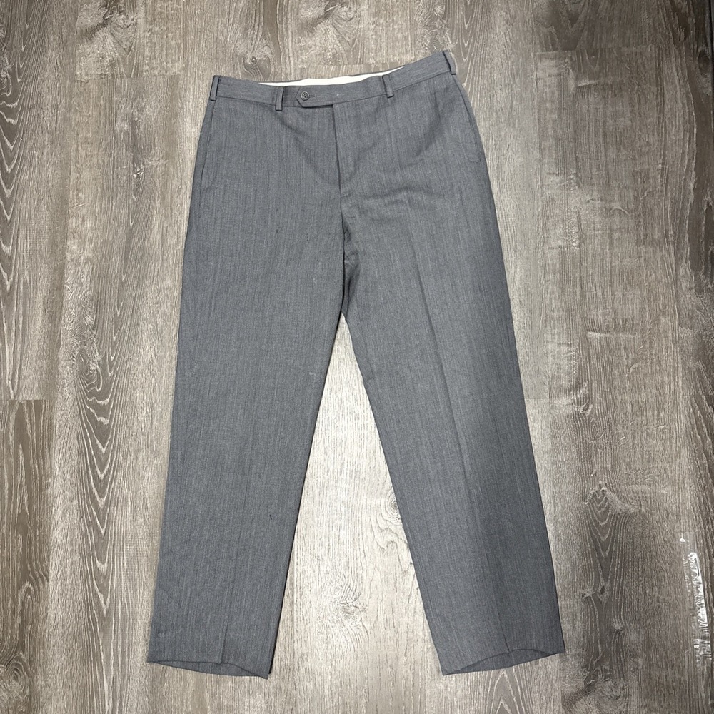 Brooks Brothers Pants Men 36x30 Fit 1818 Madison Gray Wool Dress Slacks *